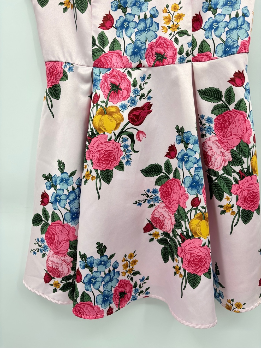 Liza Luxe Mini Dress Sleeveless Pink Floral Dress - Picture 4 of 14